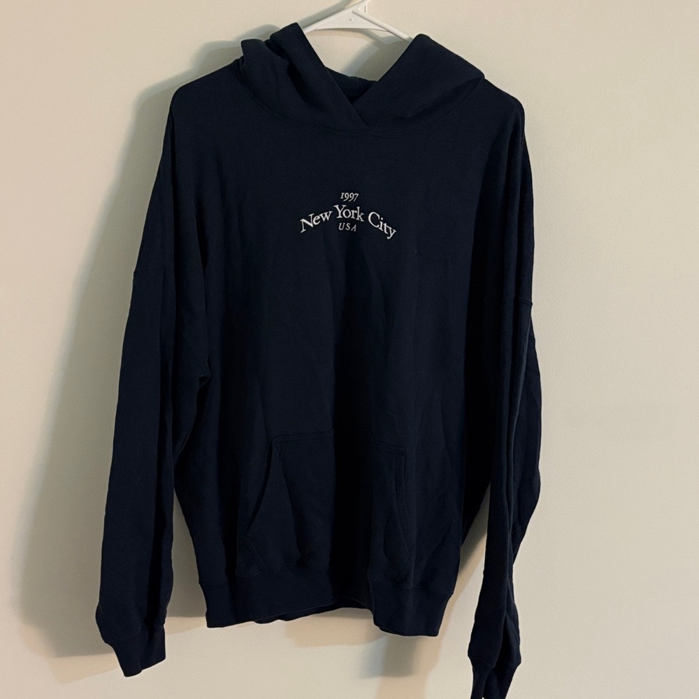 Hollister Navy Blue Hoodie with New York City Print